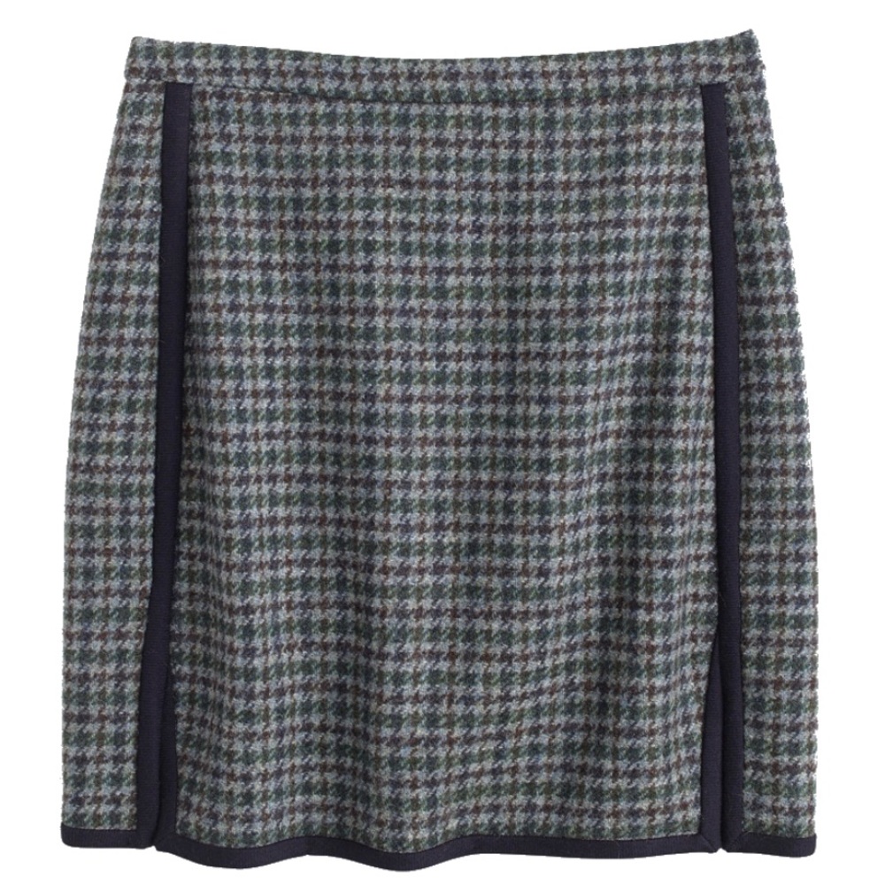 J Crew Houndstooth Wool Skirt